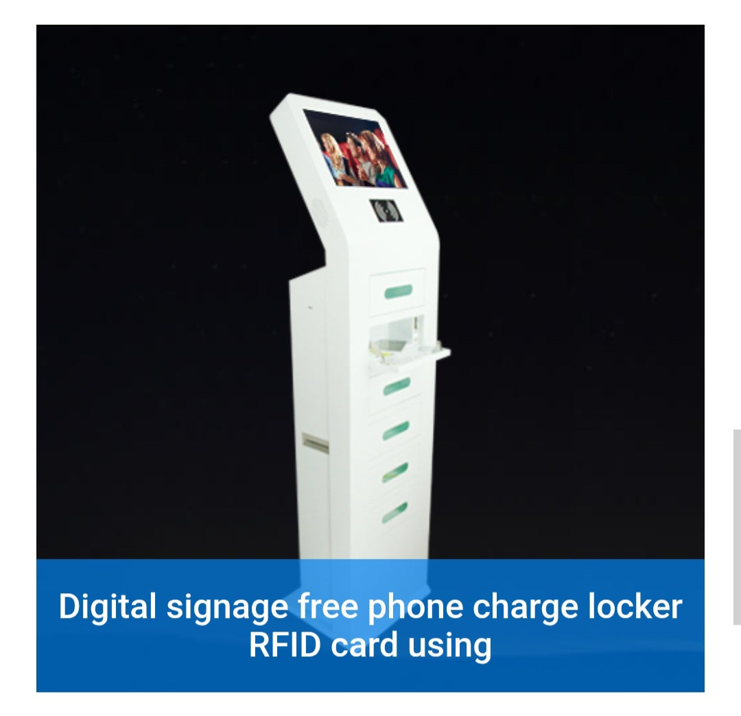 Digital Signage free photo charge locker RFID card using